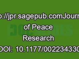 http://jpr.sagepub.comJournal of Peace Research DOI: 10.1177/002234330