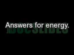Answers for energy.