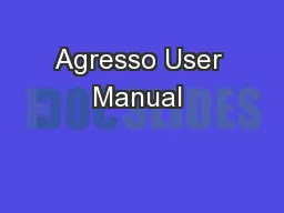 Agresso User Manual 