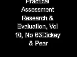 Practical Assessment Research & Evaluation, Vol 10, No 63Dickey & Pear
