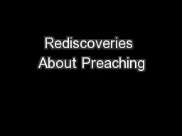 Rediscoveries About Preaching