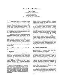 PDF-TheTaskoftheReferee*AlanJaySmithComputerScienceDivisionEECSDepartmentU thumbnail