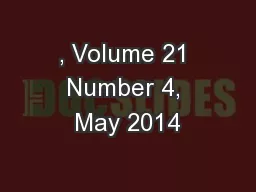 , Volume 21 Number 4, May 2014