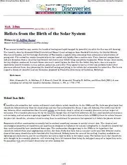 posted March 2, 2001Relicts from the Birth of the Solar SystemWritten