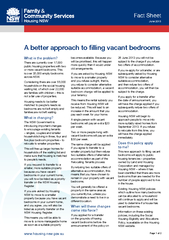 Fact Sheet June  A better approach to lling vacant bed