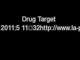 Drug Target Insights 2011:5 11–32http://www.la-press.co