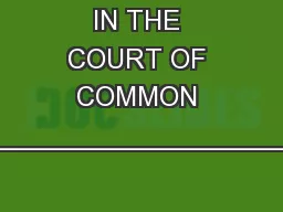 IN THE COURT OF COMMON PLEAS _________________________________________