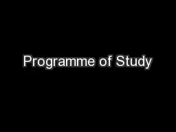 Programme of Study