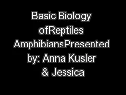 Basic Biology ofReptiles AmphibiansPresented by: Anna Kusler & Jessica