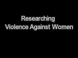Researching Violence Against Women