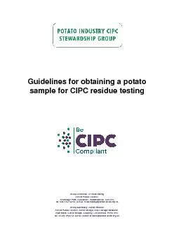 Guidelines for btaining a potato ample for CIPC esidue esting
...