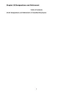 Chapter 20 Resignations and RetirementTable of Contents 20.01 Resignat