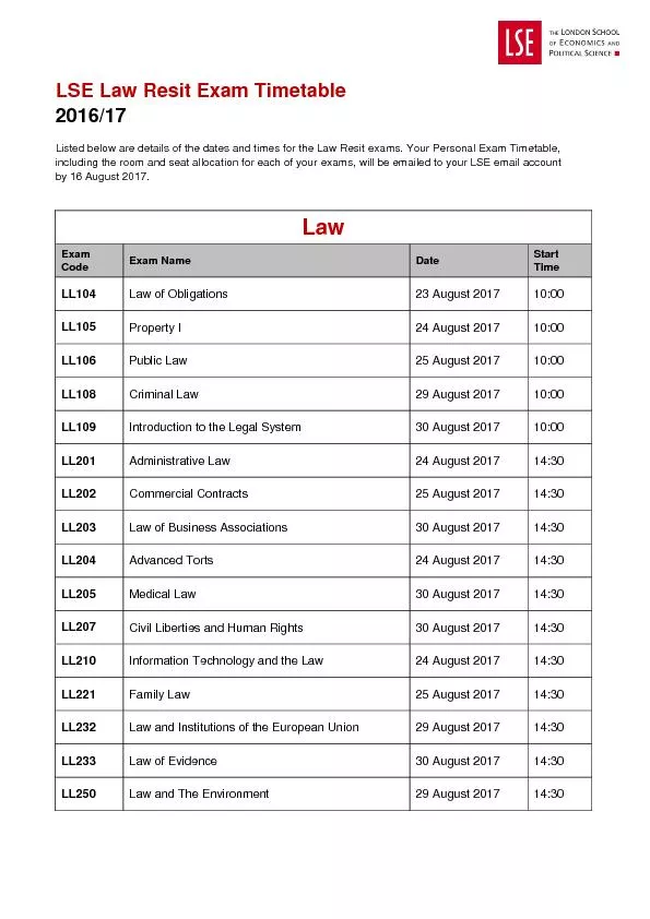 LSE Law Resit Exam
