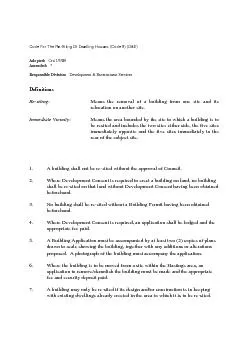 Code For The Re-Siting Of Dwelling Houses (Code 9) (D&E)Adopted:   Ord