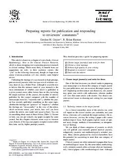 Preparingreportsforpublicationandrespondingtoreviewers