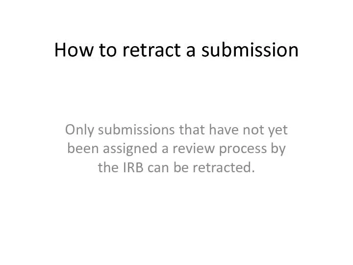 How to retract a submission
