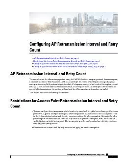 Configuring AP Retransmission Interval and RetryCount