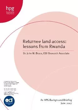 This background briefing reports on a study of land accessfor returnee