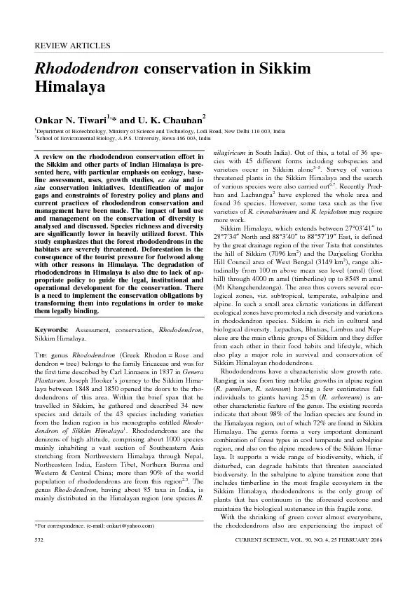 REVIEW ARTICLES  CURRENT SCIENCE, VOL. 90, NO. 4, 25 FEBRUARY 2006 532