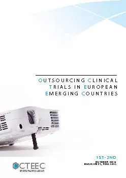 OCTOBER 2015BUCHAREST, ROMANIAOUTSOURCING CLINICAL TRIALS INEMERGING E
