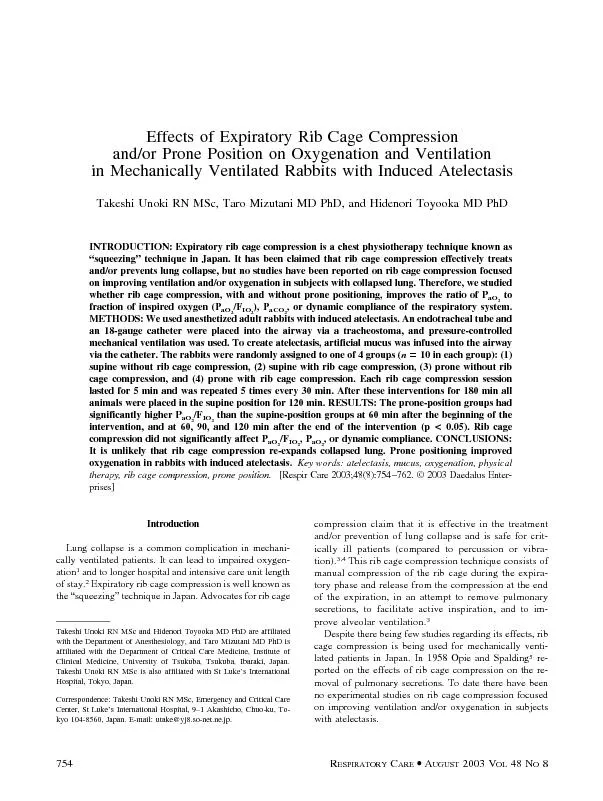 EffectsofExpiratoryRibCageCompressionand/orPronePositiononOxygenationa
