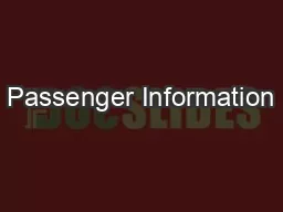 Passenger Information
