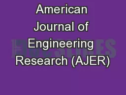 American Journal of Engineering Research (AJER)