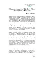 524 A Symbolic Analysis of Ritualistic Crime: The Forensics of Sacrifi