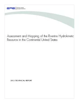 2012 TECHNICAL REPORT Assessment and Mapping of the Riverine Hydrokine