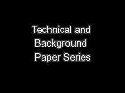 Technical and Background Paper Series