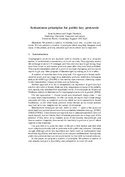 RobustnessprinciplesforpublickeyprotocolsRossAndersonandRogerNeedhamCa