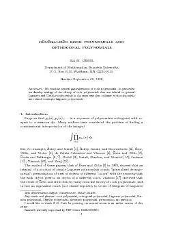 2IRAM.GESSELpolynomials)hadbeenpublishedbyKaplansky[19]in1944.Asimilar