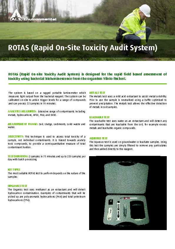ROTAS (Rapid On-Site Toxicity Audit System)
