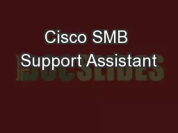 Cisco SMB Support Assistant