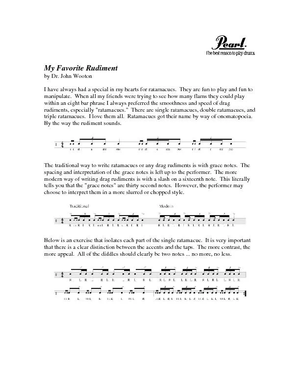 My Favorite Rudiment by Dr. John Wooton
