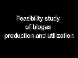 Feasibility study of biogas production and utilization