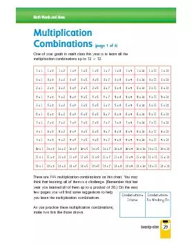 One of your goals in math class this year is to learn all the multipli