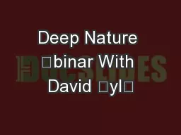 Deep Nature ਂbinar With David ᄇylȔ