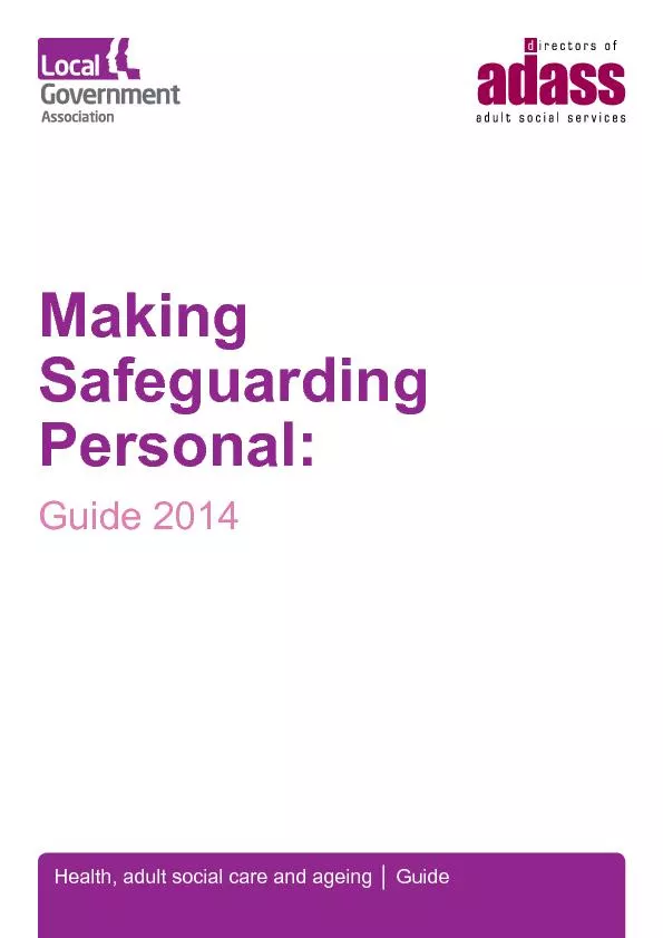 Making Safeguarding Personal: Guide 2014