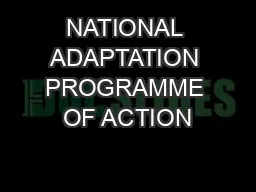NATIONAL ADAPTATION PROGRAMME OF ACTION