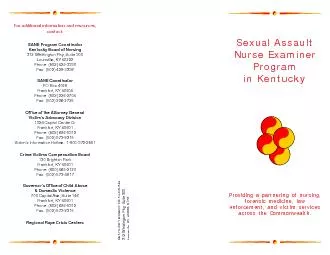 Sexual AssaultNurse ExaminerProgramin KentuckyProviding a partnering o