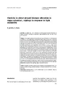 Plasticity in above-ground biomass allocation in
