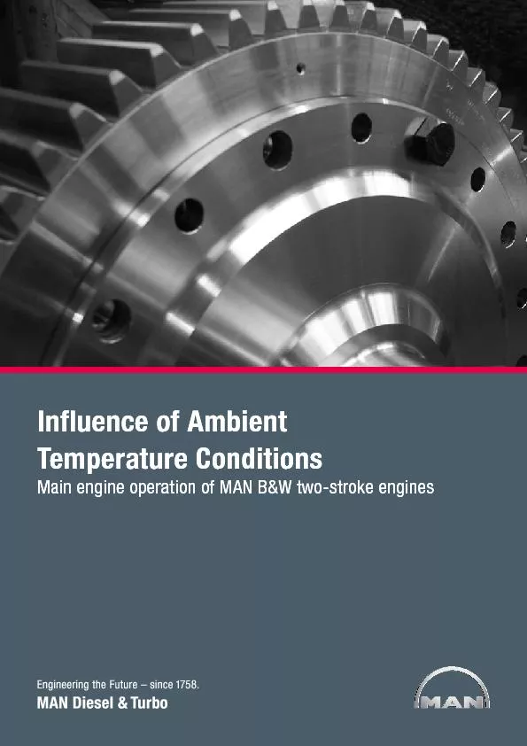 Influence of Ambient Temperature ConditionsMain engine operation of MA