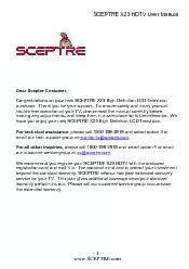 SCEPTRE X23 HDTV User Manual www.SCEPTRE.com