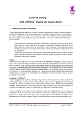 ECPAT UK B riefing Child Trafficking  beg ing a nd org