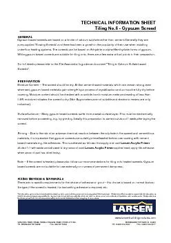 TECHNICAL INFORMATION SHEET Tiling No.6 - Gypsum Screed