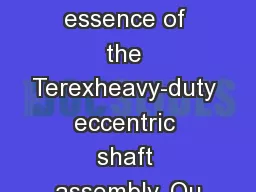 DURABLEThe essence of the Terexheavy-duty eccentric shaft assembly. Ou