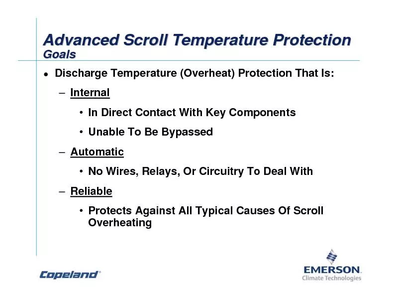 Advanced Scroll Temperature ProtectionGoalsAdvanced Scroll Temperature