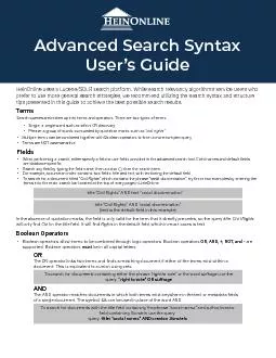 Advanced Search Syntax