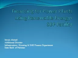 Financing for Power Plants using Renewable Energy-